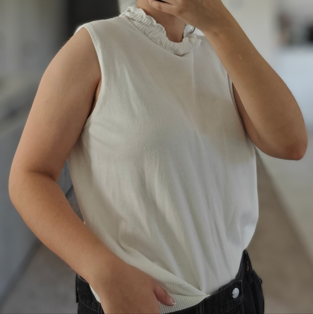 Ruffle Mock Neck Top